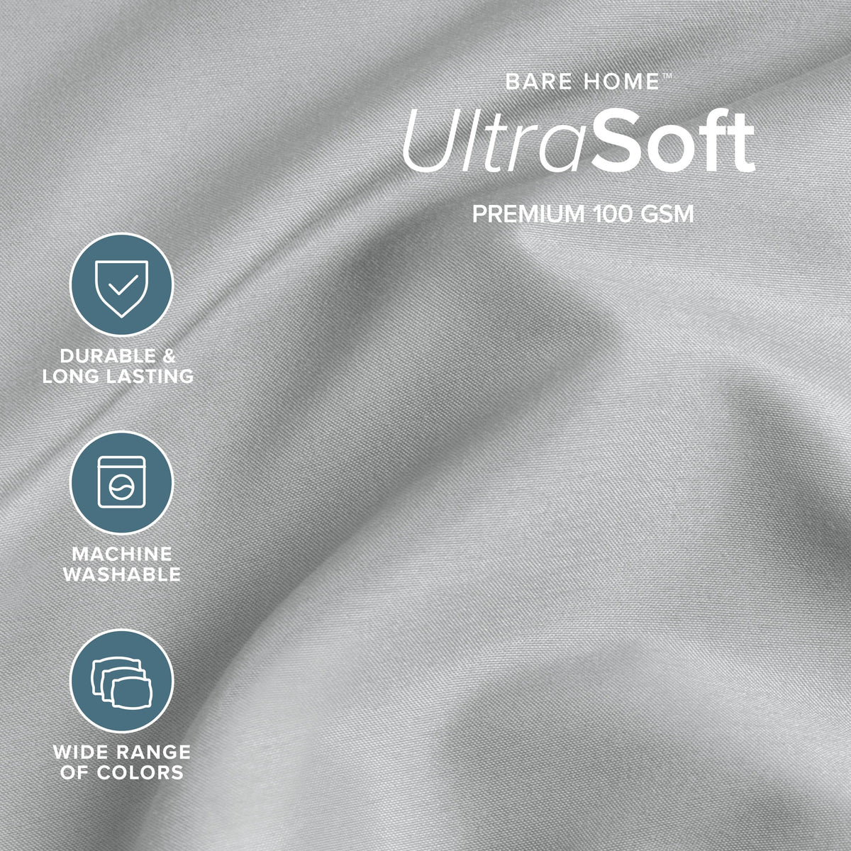 Bare Home queen sheet set fitted sheet 60x80x15 closeup highlighting all-around elastic for secure fit