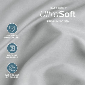 Bare Home queen sheet set fitted sheet 60x80x15 closeup highlighting all-around elastic for secure fit