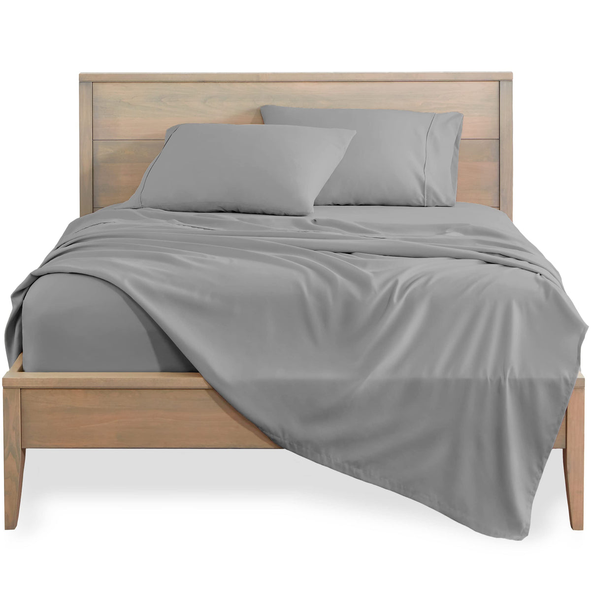 Bare Home queen flat sheet close-up shows ultra-soft microfiber feel.