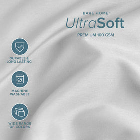 Bare Home Queen Sheet Set pillowcases show reinforced hems and soft finish