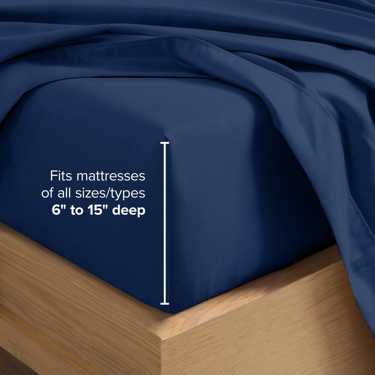 Bare Home queen sheets with elastic all-around stay in place overnight.