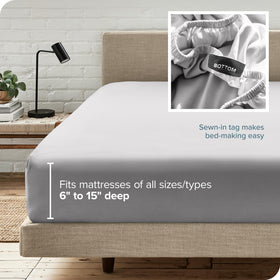 Bare Home queen sheet delivers year-round comfort warm in winter, cool in summer.