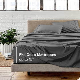 Bare Home deep pockets fit 6 to 15 inch mattresses securely.