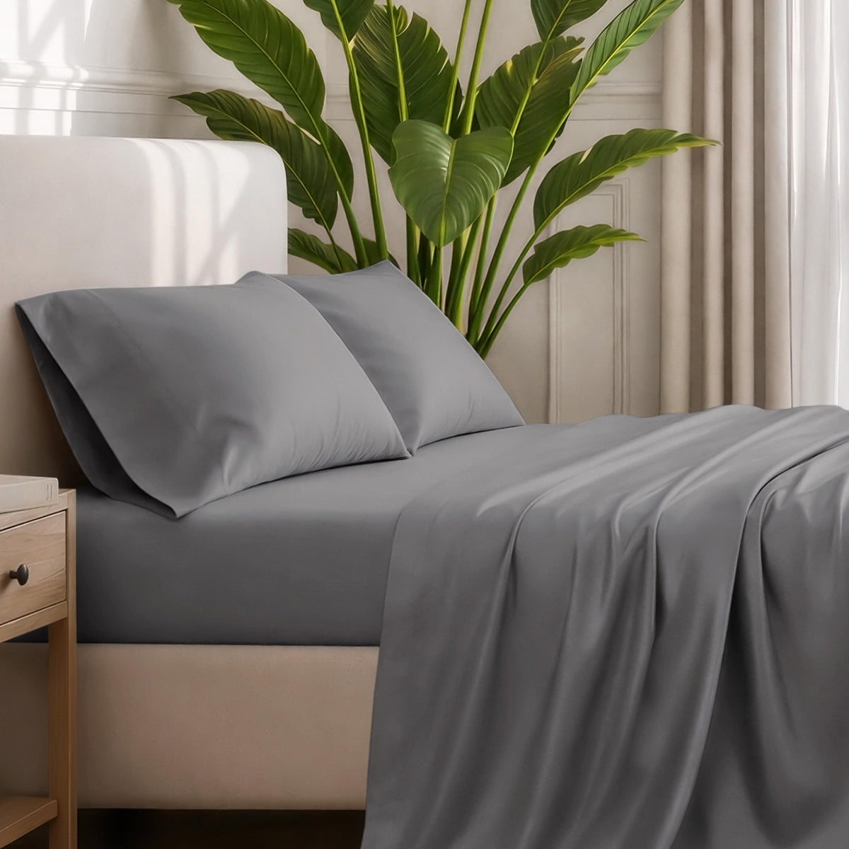 Bare Home twin sheet set highlighting deep pockets for secure mattress fit.