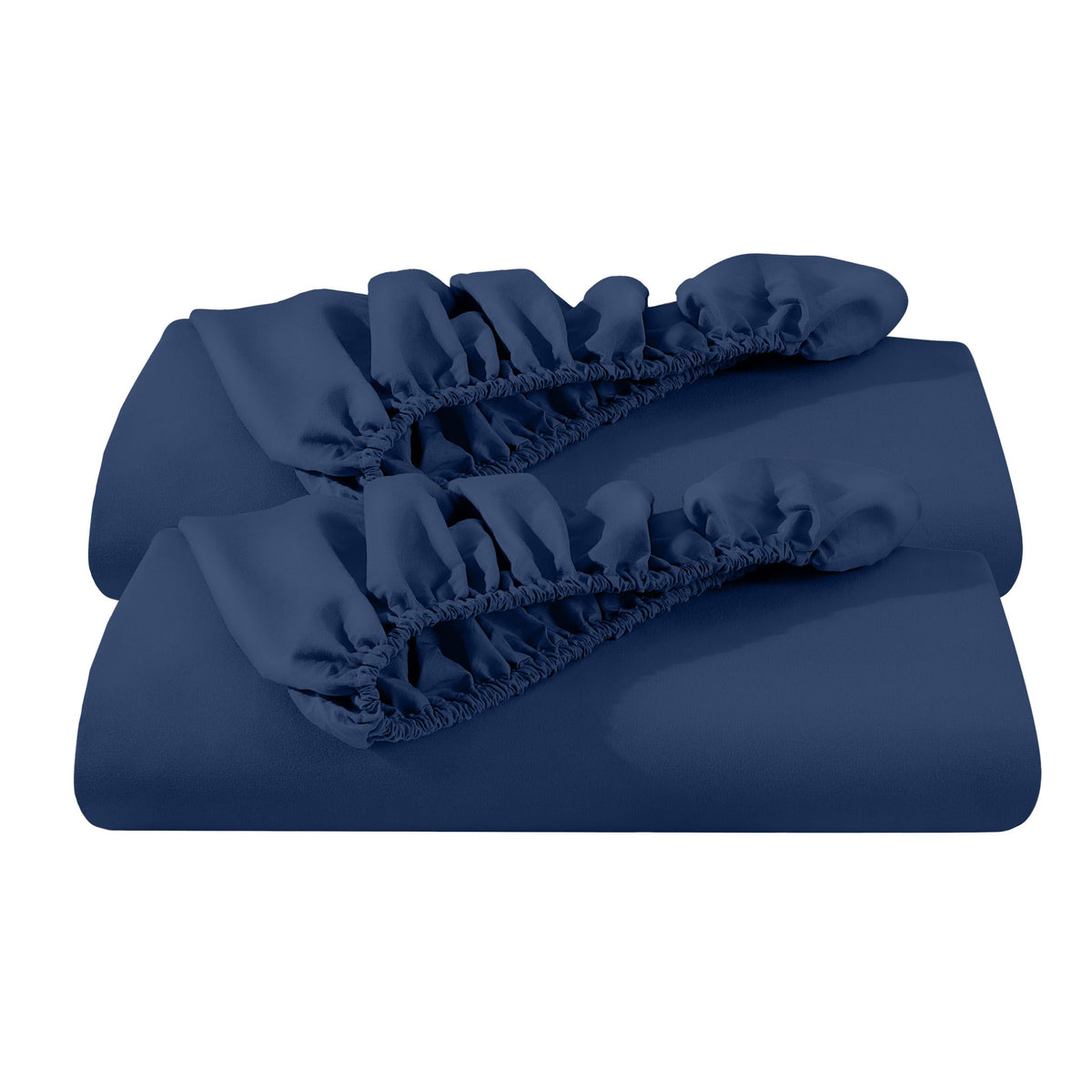 Bare Home Twin XL fitted sheet in dark blue with a snug deep-pocket fit.