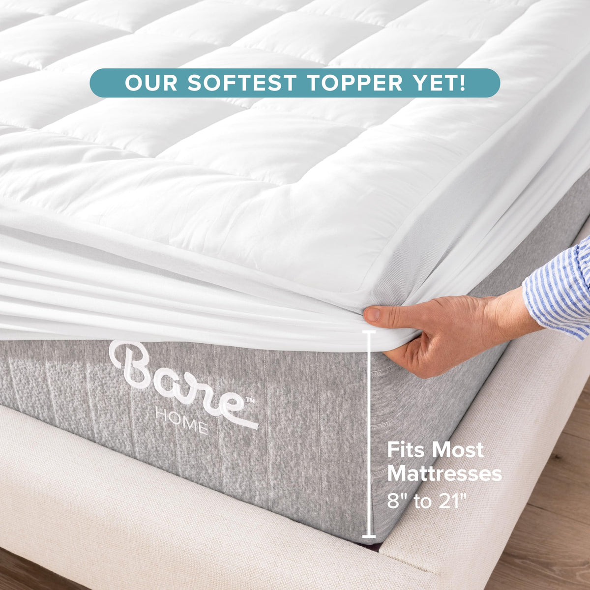 Bare Home soft loft fill adds cushioned comfort