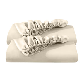 Bare Home twin XL sand fitted bottom sheet shows snug deep-pocket fit for stable sleep