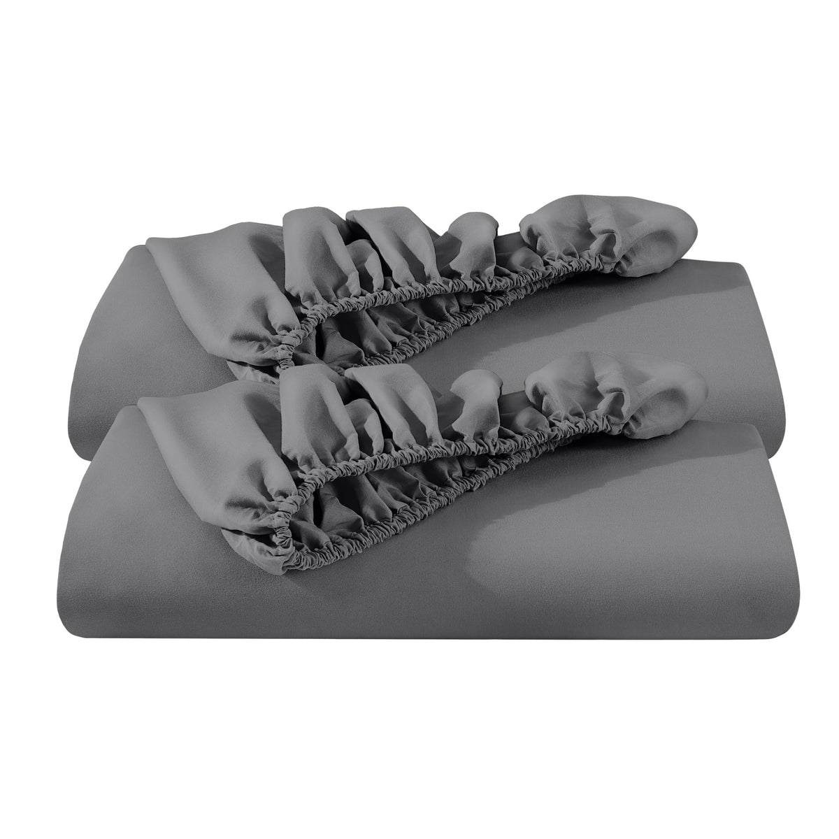 Bare Home two-pack fitted bottom sheet Twin XL grey showcases wrinkle-resistant microfiber softness for everyday comfort