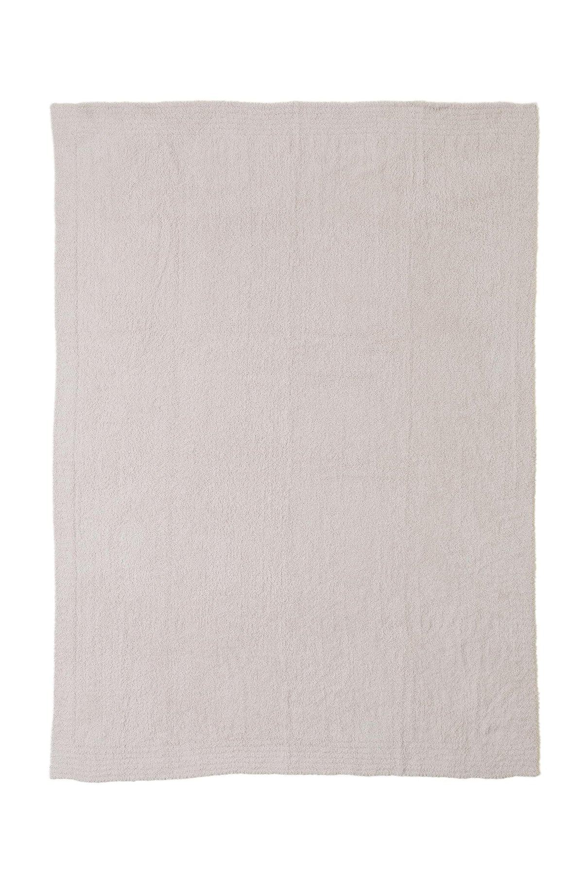 Barefoot Dreams CozyChic Throw Stone closeup knit reveals buttery-soft microfiber