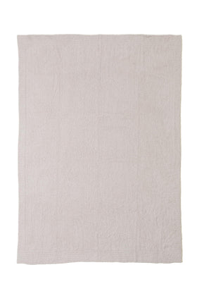 Barefoot Dreams CozyChic Throw Stone closeup knit reveals buttery-soft microfiber