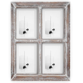 Barnyard Designs collage frame with four openings for 4x6 or 5x7 photos, wall-ready