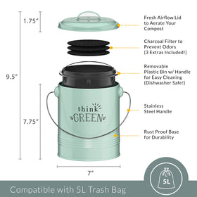 Barnyard Designs fresh airflow lid promotes aeration during composting.