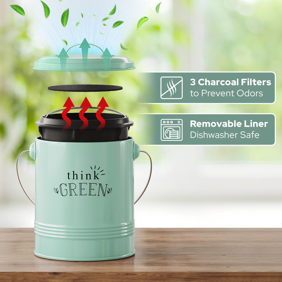 Barnyard Designs inner bucket removable for easy transport and thorough cleaning.