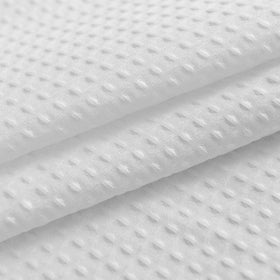 Barossa Design white waffle weave shower curtain enhances bathroom decor