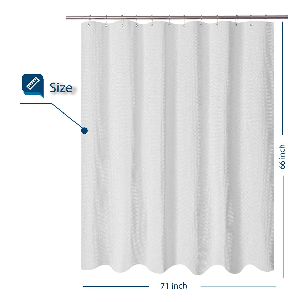 Barossa Design waffle weave curtain showcases a diamond pattern for luxurious bath decor.