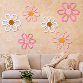 Barydat daisy wall art for dorm or living room ambiance.