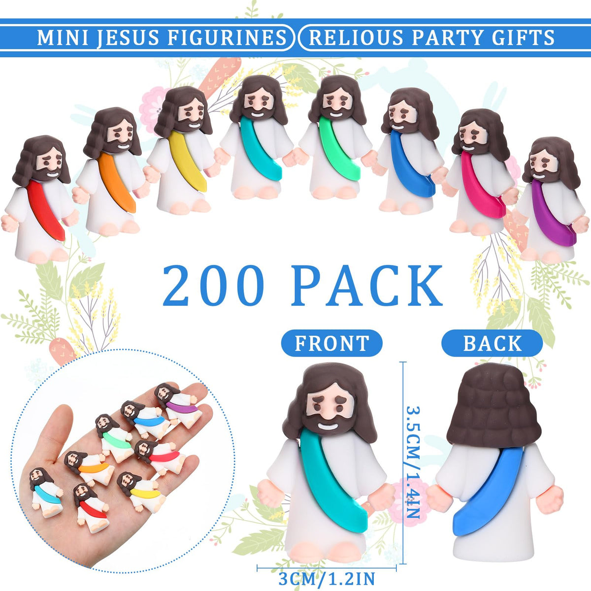 Barydat Easter Jesus toy bulk set of 200 for egg fillers and party decor.