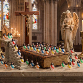 Barydat Easter party favors Jesus figurines for festive church events.
