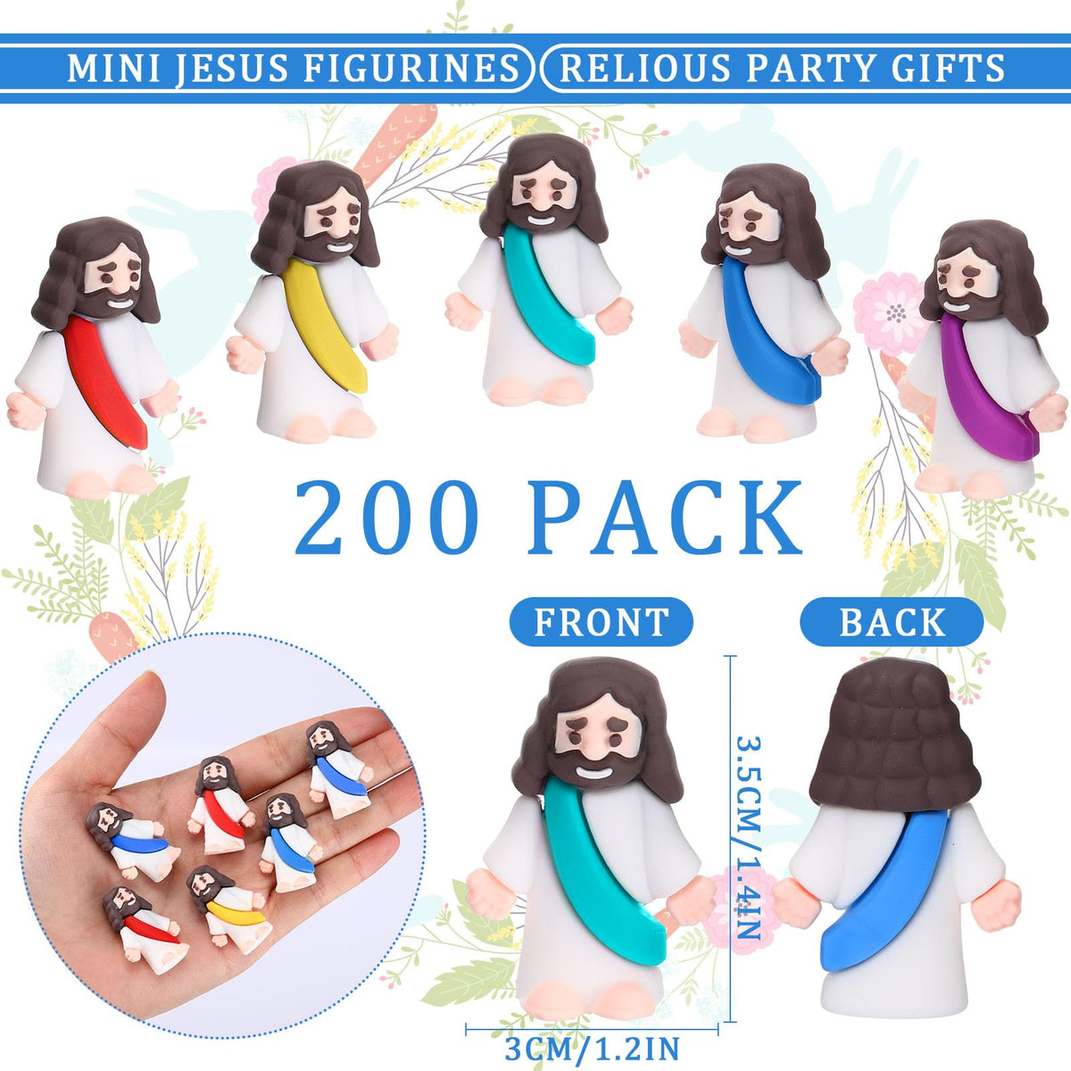 Barydat mini Jesus figurine as Easter decor for festive displays and gifts.