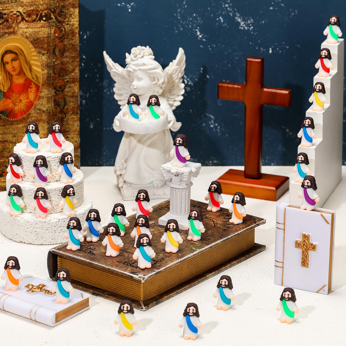 Barydat resin Jesus figurines for durable classroom displays and teaching aids.