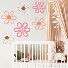 Barydat woven nursery decor, daisy wall art for cozy spaces.