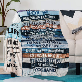 BASAO wife gift blanket featuring heartfelt quote to speak volumes