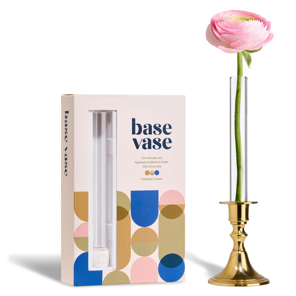Base Vase 3-pack with bud vases arranged on a table for elegant tablescapes