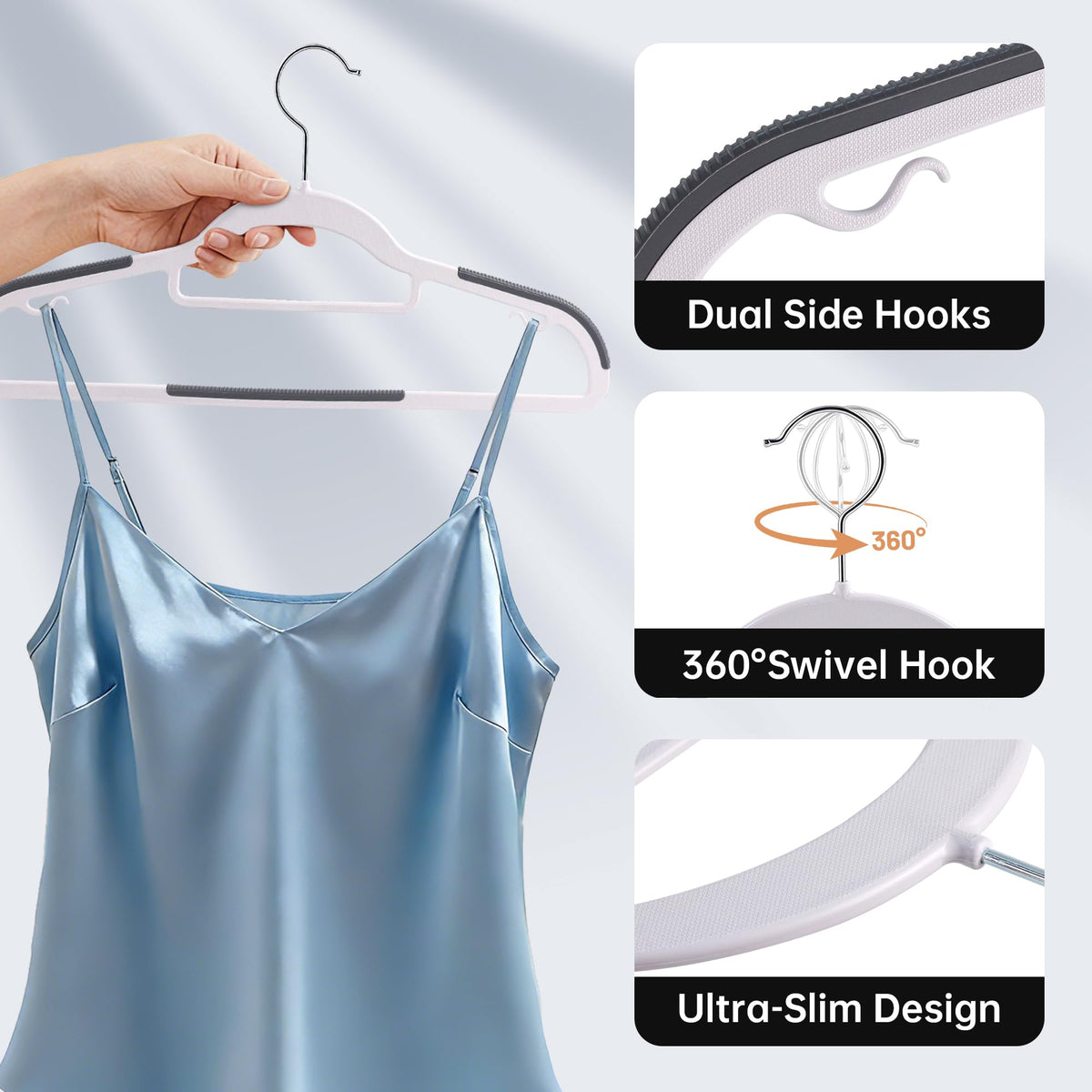 Baseca strong plastic construction supports heavier garments over time.