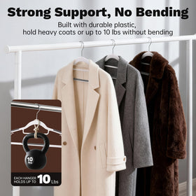 Baseca white hangers blend with any closet style.