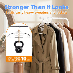 Baseca 360-degree rotating hook allows easy access from any closet.