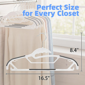 Baseca ultra-thin hanger with 0-2 inch profile saves closet space.