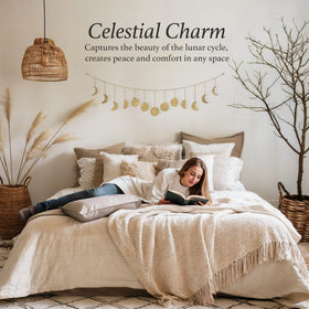 Base Roots Moon Phase Wall Decor features cascading hanging moons for a celestial accent.