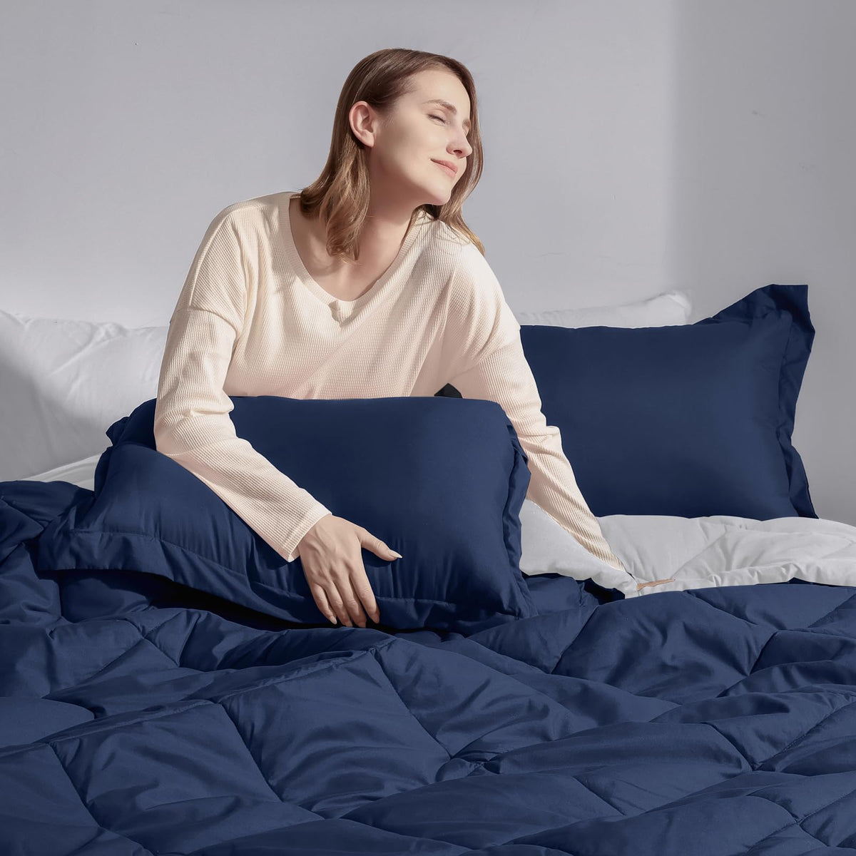 Basic Beyond soft-texture finish promotes cozy all-season comfort.