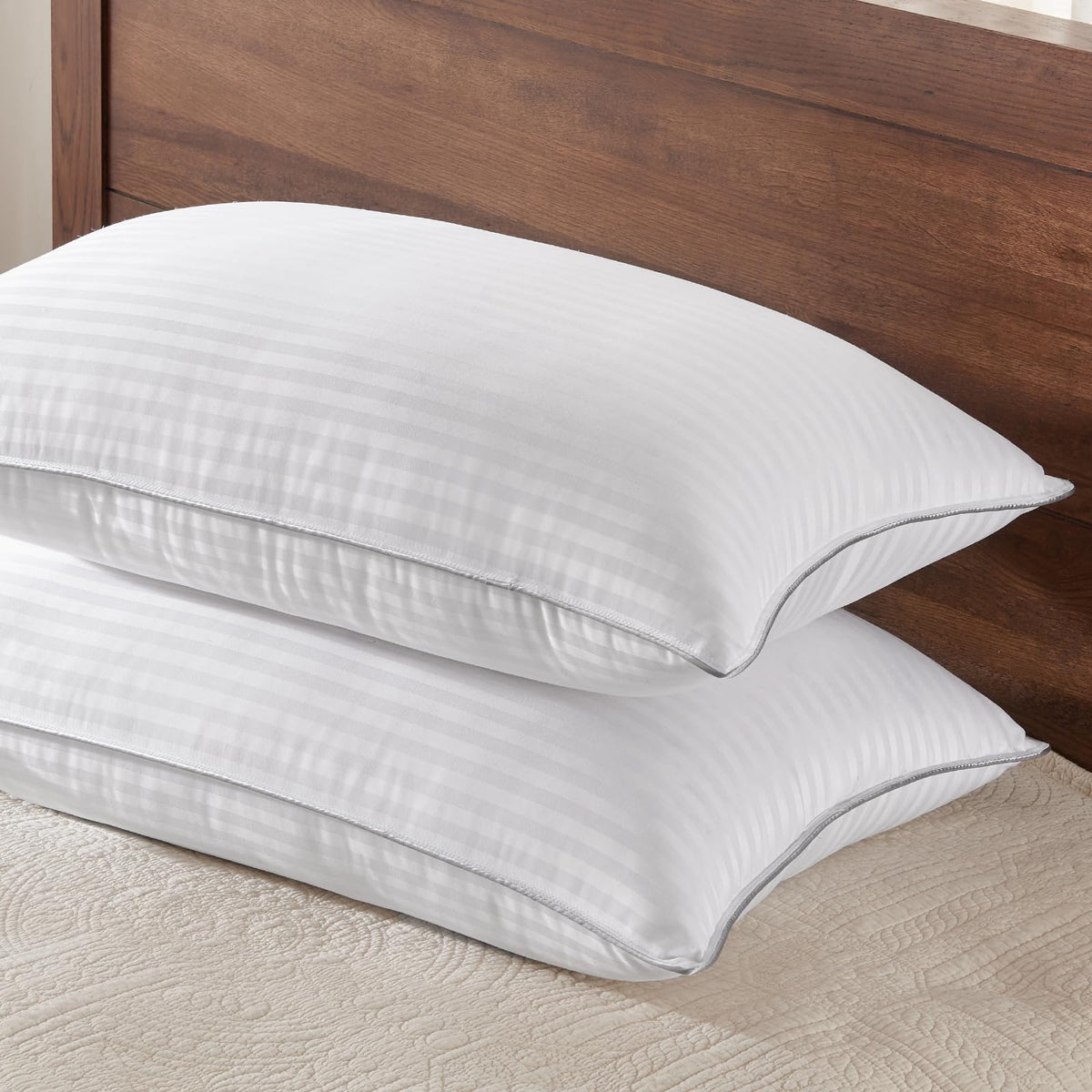 Basic Beyond standard pillows 2-pack in box, ready to fluff for comfort.