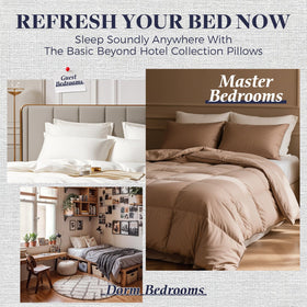Basic Beyond straight stripe jacquard design adds chic bedroom decor.