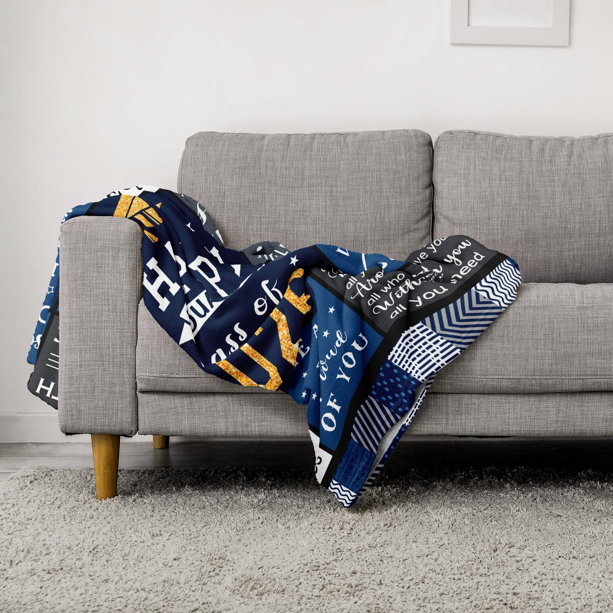 Basiole graduation blanket size 60x50 highlights ample coverage for lounging.