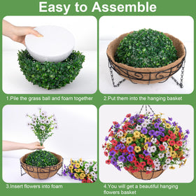 DIY assembly with Bassion basket showing easy faux-flower insertion.