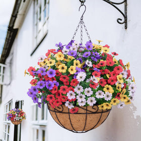 Hanging setup with metal chain by Bassion for outdoor display.