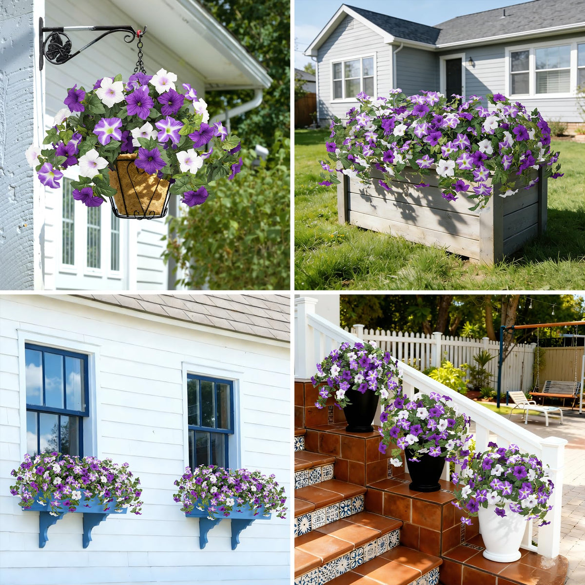 Bassion balcony porch artificial flowers brighten outdoor and indoor spaces.