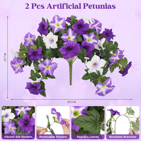 Bassion outdoor artificial morning glory branch provides year-round blooms without watering.