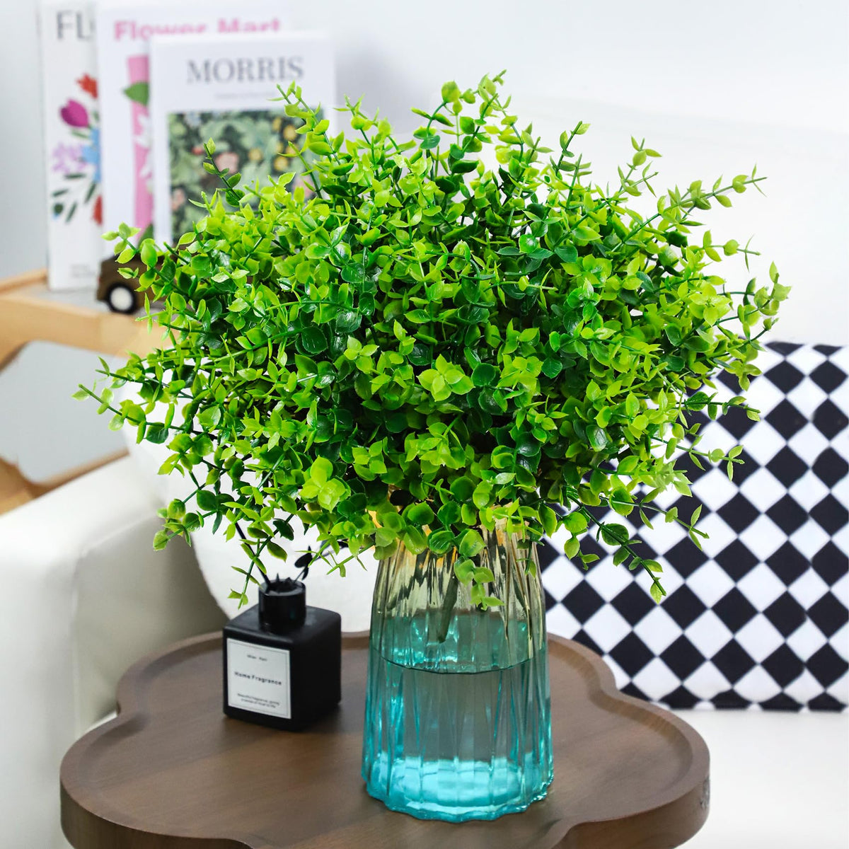 Bassion greenery with realistic leaves adds natural color to spaces.