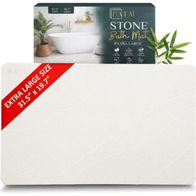 Batai extra-large stone bath mat close-up showing diatomite texture for quick drying