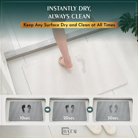 Batai non-slip pad on floor demonstrating mat stability on tile surfaces