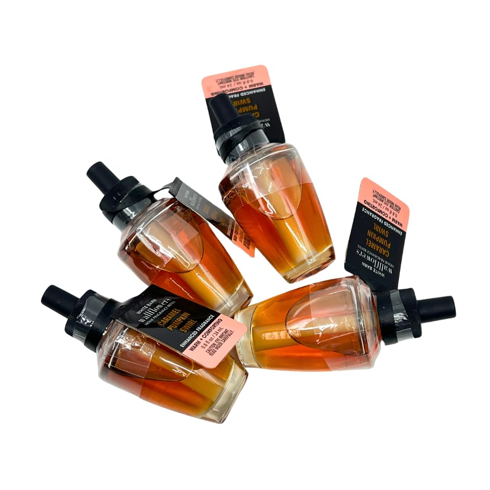 Bath & Body Works Caramel Pumpkin Swirl packaging, ideal 0.8 oz refills for 4-pack convenience.