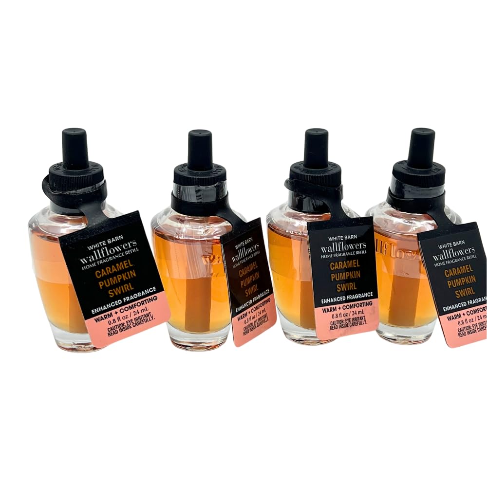 Bath & Body Works Caramel Pumpkin Swirl refill back view, noticeable scent up to 30 days.