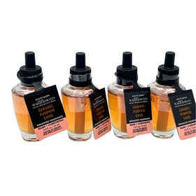 Bath & Body Works Caramel Pumpkin Swirl refill back view, noticeable scent up to 30 days.
