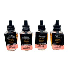 Bath & Body Works Caramel Pumpkin Swirl refill front view, long-lasting scent for cozy spaces.