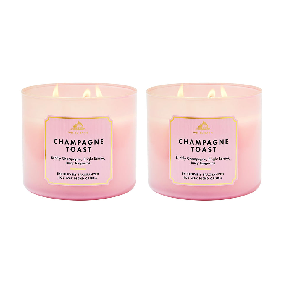 Bath & Body Works Champagne Toast 3-Wick pack for festive room fragrance