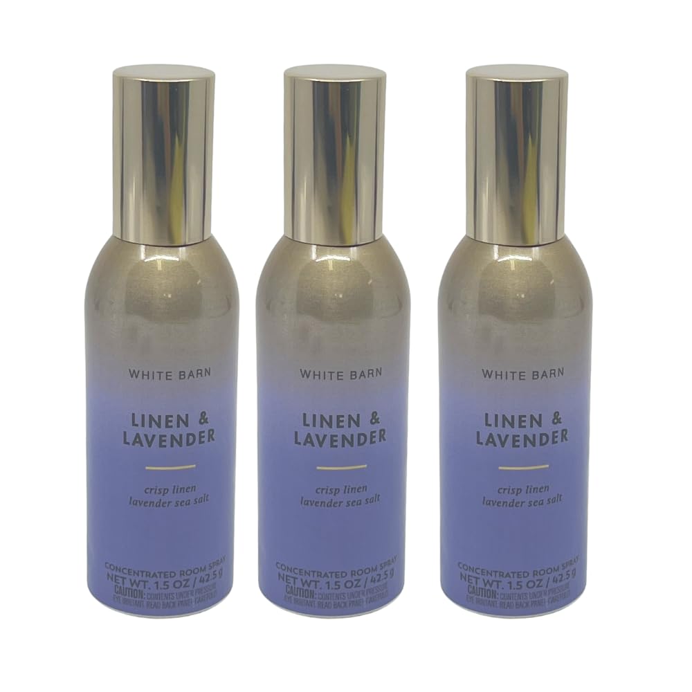 Bath and Body Works Linen Lavender room spray bottle close-up for instant room refresh