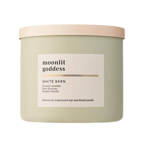 Bath & Body Works Moonlit Goddess candle jar with radiant floral scent for cozy rooms.